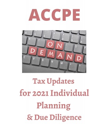 Tax Updates for 2021 Individual Planning and Due Diligence