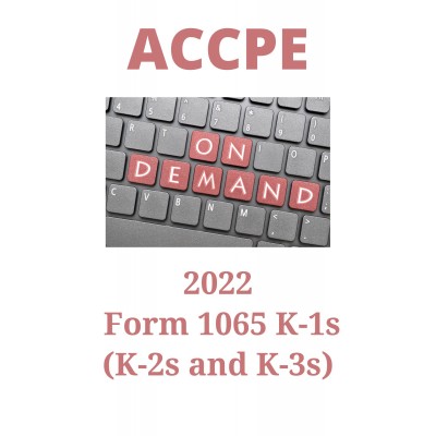 2022 Form 1065 K-1s (K-2s and K-3s)